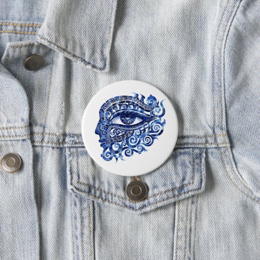 Abstraktes griechisches böses Auge mit griechische Button (Beispiel)