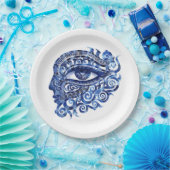 Abstraktes griechisches böses Auge mit griechische Pappteller (Party)