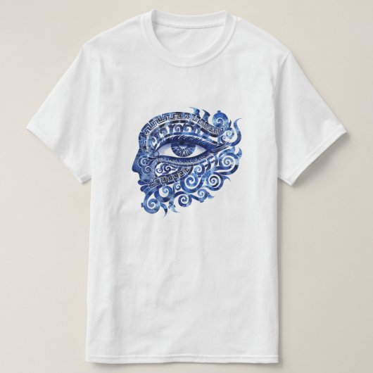 Abstraktes griechisches böses Auge mit griechische T-Shirt (Design vorne)