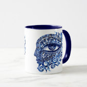 Abstraktes griechisches böses Auge mit griechische Tasse (VorderseiteRechts)