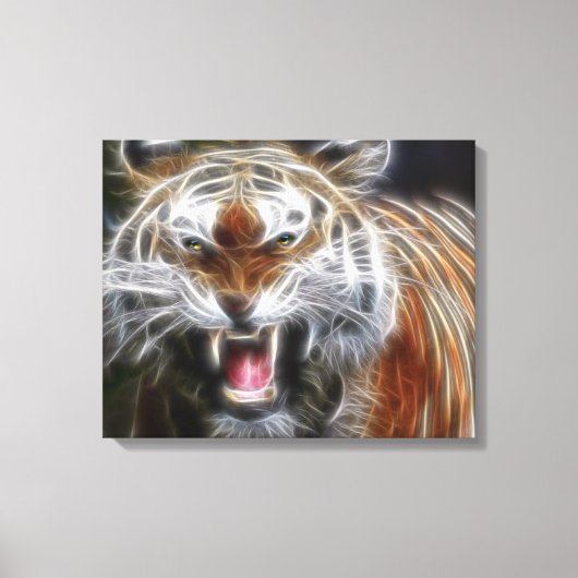 Abstraktes Growling Tiger Wrapped Canvas Leinwanddruck (Vorderseite)