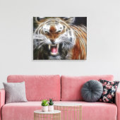 Abstraktes Growling Tiger Wrapped Canvas Leinwanddruck (Insitu (Wohnzimmer))