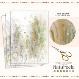 Abstraktes Grün Beiges Grau Decoupage-Seidenpapier Seidenpapier