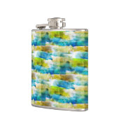 abstraktes Grün, blau Flachmann (Links)