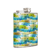 abstraktes Grün, blau Flachmann (Rechts)