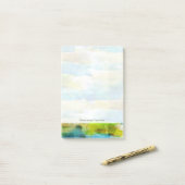 abstraktes Grün, blau Post-it Klebezettel (Auf Schreibtisch)