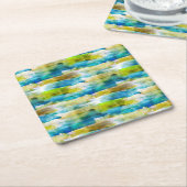 abstraktes Grün, blau Rechteckiger Pappuntersetzer (angewinkelt)