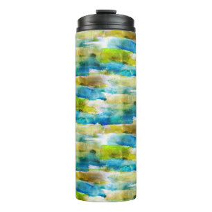 abstraktes Grün, blau Thermosbecher