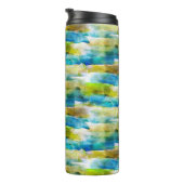 abstraktes Grün, blau Thermosbecher (Nach rechts gedreht)