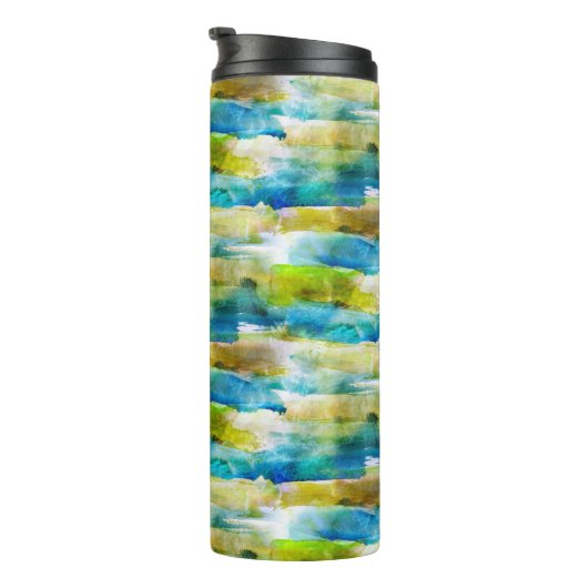abstraktes Grün, blau Thermosbecher (Nach rechts gedreht)