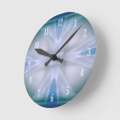 Abstraktes grün-blaues Muster Runde Wanduhr (Winkel)