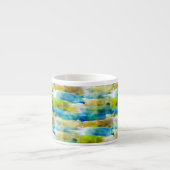 Abstraktes Grün des Watercolor, blau Espressotasse (Vorderseite)