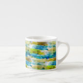 Abstraktes Grün des Watercolor, blau Espressotasse (Rechts)