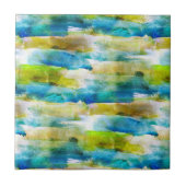 Abstraktes Grün des Watercolor, blau Fliese (Vorderseite)