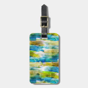 Abstraktes Grün des Watercolor, blau Gepäckanhänger