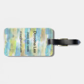 Abstraktes Grün des Watercolor, blau Gepäckanhänger (Rückseite horizontal)