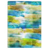 Abstraktes Grün des Watercolor, blau Klemmbrett (Rückseite)