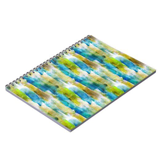 Abstraktes Grün des Watercolor, blau Notizblock (Linke Seite)