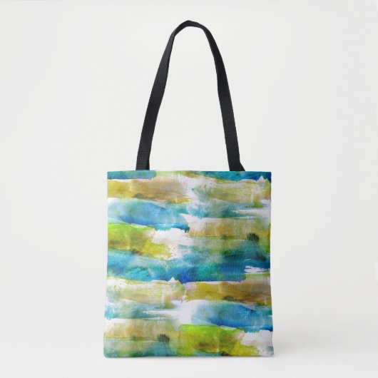 Abstraktes Grün des Watercolor, blau Tasche (Vorderseite)