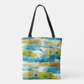 Abstraktes Grün des Watercolor, blau Tasche (Rückseite)