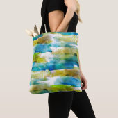 Abstraktes Grün des Watercolor, blau Tasche (Von Nahem)