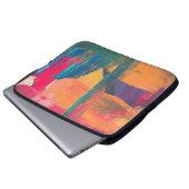 Abstraktes grün, gelb und rot laptopschutzhülle (Vorne Knopf)