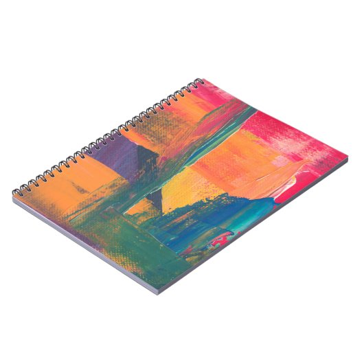 Abstraktes grün, gelb und rot notizblock (Linke Seite)