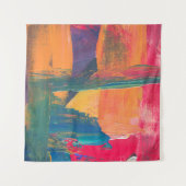 Abstraktes grün, gelb und rot wandteppich (Vorderseite (Horizontal))