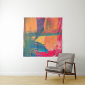 Abstraktes grün, gelb und rot wandteppich (Beispiel (Horizontal))