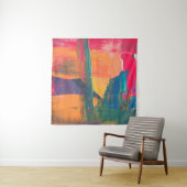 Abstraktes grün, gelb und rot wandteppich (Beispiel)