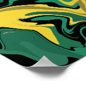 Abstraktes grün-gelbes Design Poster (Ecke)