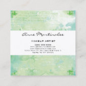 Abstraktes grün gemischte Medien Quadratische Visitenkarte (Rückseite)