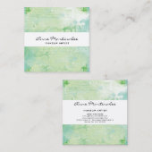 Abstraktes grün gemischte Medien Quadratische Visitenkarte (Vorne/Hinten)