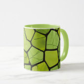 Abstraktes grün geometrisches Mosaik Tasse (VorderseiteRechts)