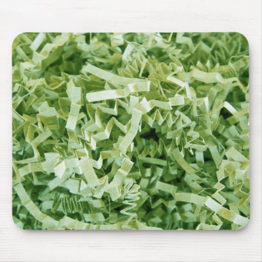 Abstraktes, grün geschreddertes Gerecycelt Füllpap Mousepad (Vorne)