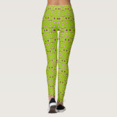 Abstraktes grün-rosa Muster mit Quadraten Leggings (Rückseite)
