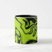 Abstraktes grün-schwarzes Swirbeldesign Tasse (Zentrum)