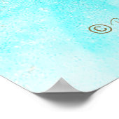 Abstraktes Grün Trendy Bio Türkis Gold Poster (Ecke)