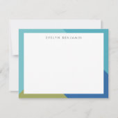 Abstraktes Grün Türkis Blaues Muster Mitteilungskarte (Vorderseite)