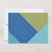 Abstraktes Grün Türkis Blaues Muster Mitteilungskarte (Rückseite)