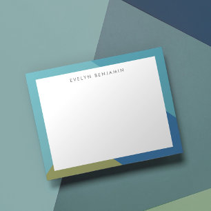 Abstraktes Grün Türkis Blaues Muster Mitteilungskarte