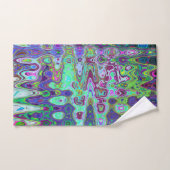 Abstraktes grün und Lila Wavy Mosaik Retro Badhandtuch Set (Handtuch)