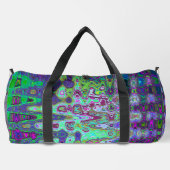 Abstraktes grün und Lila Wavy Mosaik Retro Duffle Bag (Rückseite)