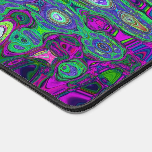 Abstraktes grün und Lila Wavy Mosaik Retro Schreibtischunterlage (Ecke)