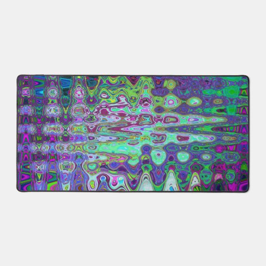 Abstraktes grün und Lila Wavy Mosaik Retro Schreibtischunterlage (Vorderseite)