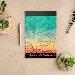 Abstraktes Grün- und Orangenglanz-SpiralNotebook Notizblock