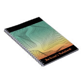 Abstraktes Grün- und Orangenglanz-SpiralNotebook Notizblock (Rechte Seite)