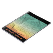 Abstraktes Grün- und Orangenglanz-SpiralNotebook Notizblock (Linke Seite)