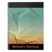 Abstraktes Grün- und Orangenglanz-SpiralNotebook Notizblock (Vorderseite)