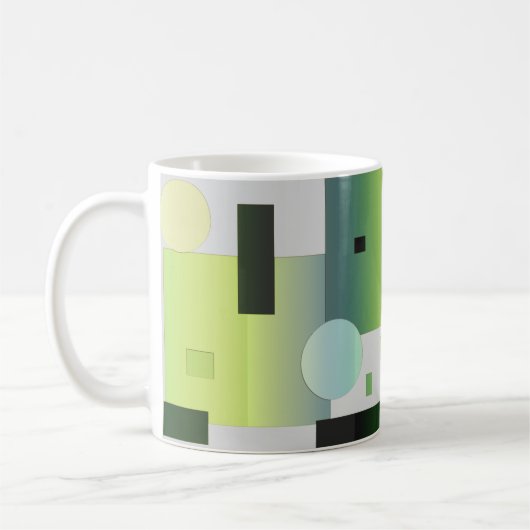 Abstraktes Grün Vier Kaffeetasse (Links)